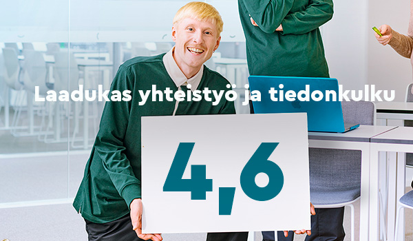Yrityspäättäjien mielestä yhteistyö Rastor-instituutin yhteyshenkilöiden kanssa oli laadukasta, ja he saivat koulutusten etenemisestä kaiken tarvitsemansa tiedon. Kuva 4 Laadukas yhteistyö ja viestintä 4,6.jpg