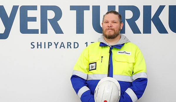 Petteri Helin työskentelee Mayerin Turun telakalla.