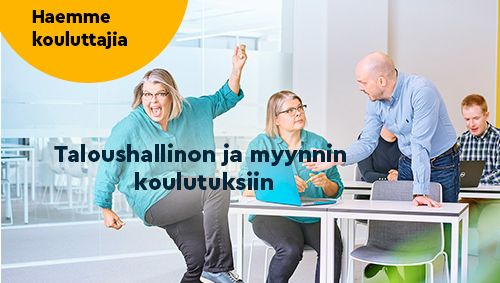 Haemme työelämälähtöisiä taloushallinnon ja myynnin asiantuntijoita kouluttajaverkostoomme